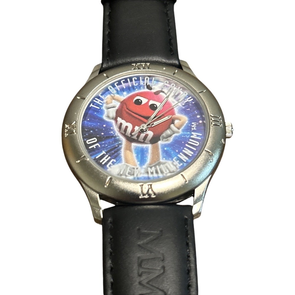 VTG‎ 1998 M&M's Limited Edition Watch Red Character Millennium 2000 Black Band
